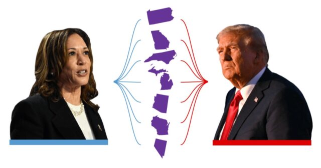 Weg zu 270: Wie Trump oder Harris die US-Wahl gewinnen würden

