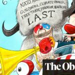 Chris Riddell über Donald Trump, der sich mit Clowns umgibt – Cartoon