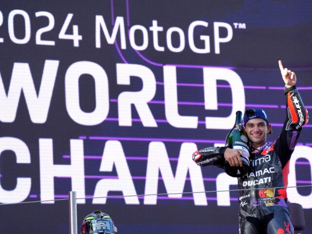 Jorge Martin aus Spanien gewinnt die MotoGP-Meisterschaft 2024 in Barcelona

