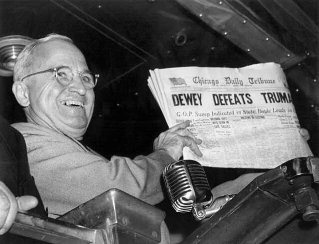 Heute in der Geschichte: 2. November, Truman besiegt Dewey

