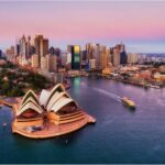 Sydney Opera House at sunset in Australia