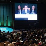 Yalchin Rafiyev, lead negotiator for the COP29 Azerbaijan presidency, speaks during a plenary session in Baku, Azerbaijan. The presidency convened a plenary following criticism from several countries, who alleged that talks at COP29 were faltering.