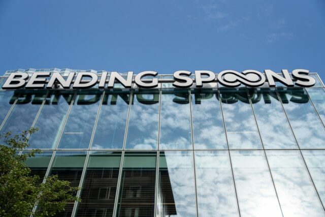 A logo on the Bending Spoons heaquarters in the Porta Nuova district of Milan, Italy, on Monday April. 29, 2024.