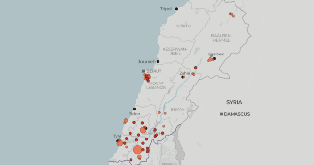 Kartierung israelischer Angriffe auf das Gesundheitssystem des Libanon

