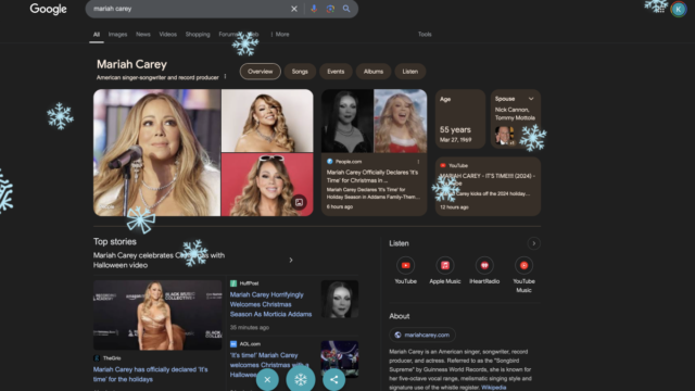 Google „Mariah Carey“ für eine Überraschung zum Thema Feiertage

