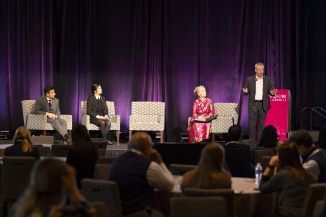 Speakers on stage at the PIE Live North America conference.