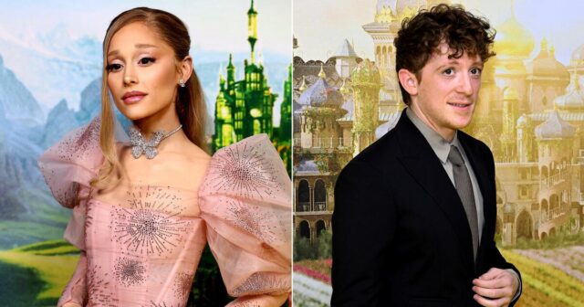 Ariana Grande feiert ihre Romanze mit Co-Star Ethan Slater bei der US-Premiere von „Wicked“.

