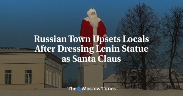 Die russische Stadt verärgert die Einheimischen, nachdem sie die Lenin-Statue als Weihnachtsmann verkleidet hat

