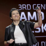 Lisa Su, president and chief executive officer of Advanced Micro Devices (AMD), holds a 3rd generation Ryzen desktop processor while speaking during a keynote session at the 2019 Consumer Electronics Show (CES) in Las Vegas, Nevada, U.S., on Wednesday, Jan. 9, 2019. Su said that the Radeon VII would go on sale next month, and that the 7-nanometer Epyc and Ryzen desktop CPUs would be released in mid-2019. Photographer: David Paul Morris/Bloomberg via Getty Images