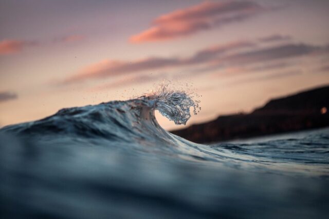 A small waves breaks off the coast.