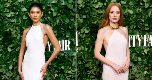 Zendaya und Jessica Chastain treten bei den Gotham Awards in rückenfreien Kleidern auf

