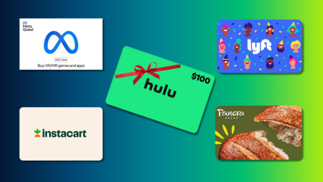 Sparen Sie bis zu 20 % bei Geschenkkarten von Hulu, Lyft, DoorDash, Instacart und mehr

