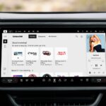 SiriusXM running on Rivian's center console screen