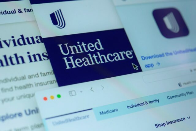 a photo of UnitedHealthcare's website taken from a computer display