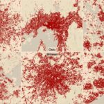 Several images of location data across maps of several European capitals, including London, Amsterdam, and Oslo