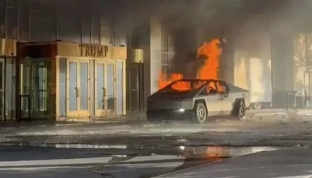 Ein Tesla-Cybertruck explodierte vor dem Trump Hotel in Las Vegas, USA

