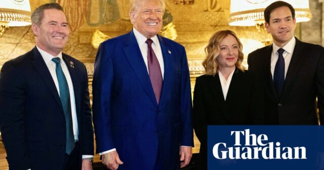 Giorgia Meloni trifft Donald Trump bei einer Stippvisite in Mar-a-Lago

