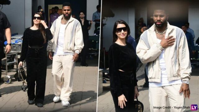 Nora Fatehi Turns Heads in Black Co-ords While Jason Derulo Nails Airport Fashion in Crisp Cream-Hued Tracksuit (Watch Video)