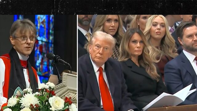 Donald Trump wurde während der Kirchenpredigt vom Bischof wegen seiner Politik kritisiert

