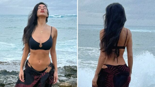 Nicole Scherzinger heizt Hawaii in Tiny Bikini & Sarong ein

