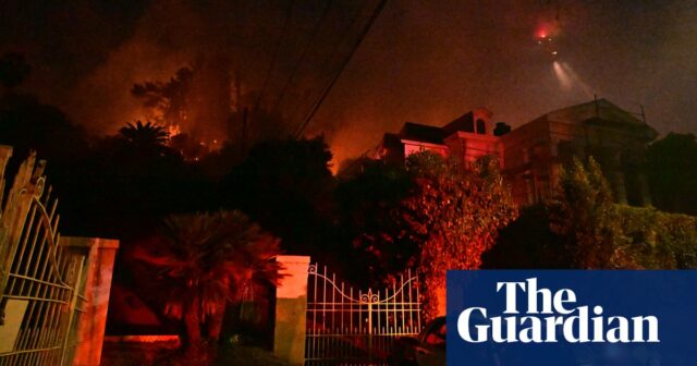 Waldbrände in Los Angeles breiteten sich auf die Hügel oberhalb des Hollywood Boulevard aus

