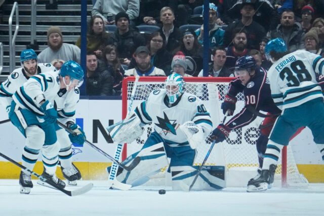 Ein weiterer langsamer Start beschert den Sharks eine Niederlage gegen die Columbus Blue Jackets

