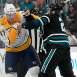 Der Frust der Sharks kocht nach drei Kämpfen in vier Sekunden gegen Nashville über