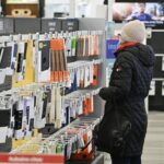 A shopper browses at a Best Buy store in Montreal, Quebec, Canada, on Friday, Jan. 19, 2024.