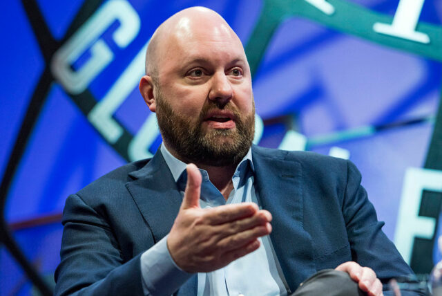 Marc Andreessen, co-founder and general partner of Andreessen Horowitz, speaks during the 2015 Fortune Global Forum in San Francisco, California, U.S., on Tuesday, Nov. 3, 2015. The forum gathers Global 500 CEO's and innovators, builders, and technologists from some of the most dynamic, emerging companies all over the world to facilitate relationship building at the highest levels. Photographer: David Paul Morris/Bloomberg via Getty Images