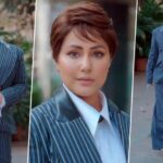 Hina Khan Oozes Boss Babe Vibes in Striped Blue Suit and Skirt, Actress Makes Stunning Style Statement in Formal Outfit (Watch Video)