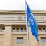 the united nations flag flies at half mast at the european headquarters in geneva switzerland november 13 2023 photo reuters