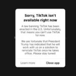 TikTok ist in den USA nicht mehr verfügbar