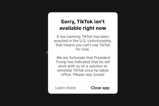 TikTok ist in den USA nicht mehr verfügbar

