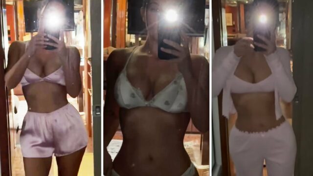 Kim Kardashian zeigt den Körper in New Skims Valentines Sammlung

