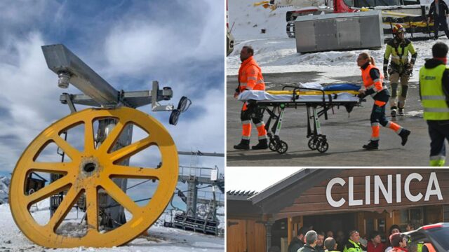 Beim Zusammenbruch eines Skilifts in Spanien sind mehrere Menschen schwer verletzt, erschütternde Videoaufnahmen zeigen die Folgen

