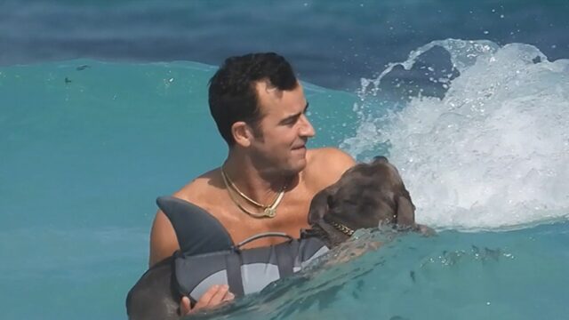 Justin Theroux im Urlaub mit seinem Verlobten und seinem Hund in Tulum, Mexiko

