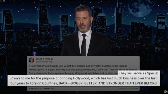 Jimmy Kimmel reagiert auf Trumps Plan, Hollywood zu retten

