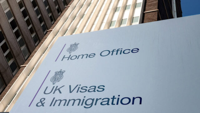 UK Home Office sign.