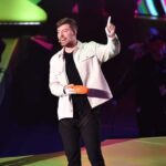 MrBeast speaks onstage during the 2023 Nickelodeon Kids' Choice Awards at Microsoft Theater in LA