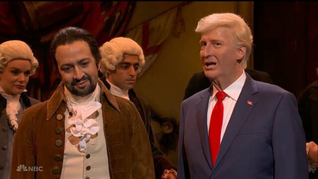 Trump zerquetscht die Wiederaufnahme von "Hamilton" von Lin-Manuel Miranda in "SNL" Cold Open: "schnüffeln Sie die Entfernung von einem Egot" | Video

