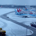 manchester airport had to close runways due to the snow photo reuters