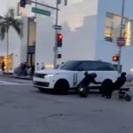 Rodeo Drive T-Bone Crash, Mini-Bikes Smash in Range Rover