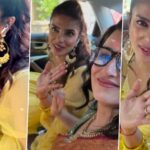 Priyanka Chopra Dazzles in Primrose Yellow Saree at Brother Siddharth Chopra’s Wedding Festivities, ‘Saas’ Denise Jonas Rocks Desi Look (Watch Video & Pics)