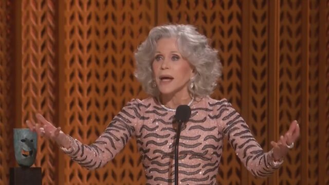 Jane Fonda warnt die Menge der Sag Awards vor politischen Entwicklungen, die kommen

