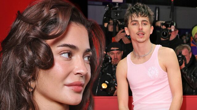 Kylie Jenner wird sich über Timothée Chalamet verprügeln, der sich auf Berliner roter Teppich auszog

