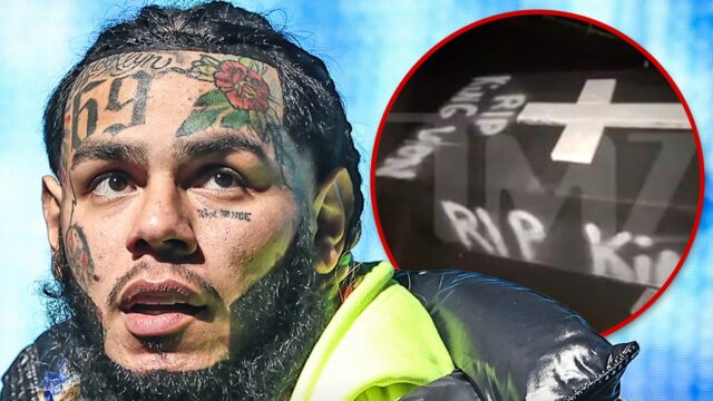 Tekashi 6ix9ine erhält eine gefälschte "King von" -Spackung in seinem Haus, Polizisten untersuchen

