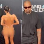 GRAMMYs 2025: Bianca Censori’s Bold See-Through Ensemble Exposes Her Nude Look, Strikes a Pose With Husband Kanye West (Watch Video)