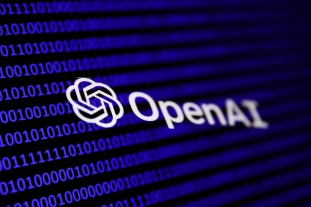 Binary code and OpenAI logo