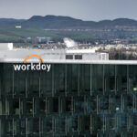 An aerial view of Workday headquarters.