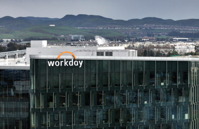 An aerial view of Workday headquarters.